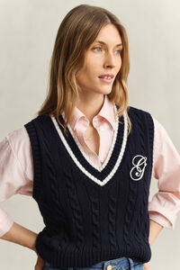 Zopfstrick Pullunder aus Baumwolle