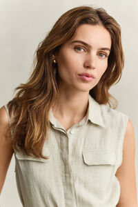 &Auml;rmelloses Leinenkleid