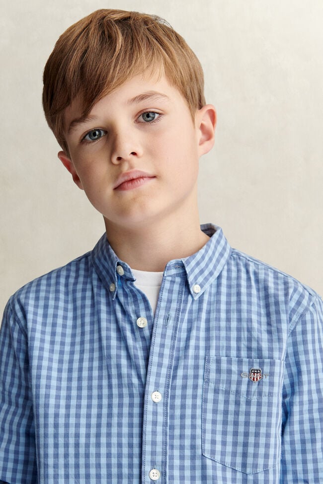 Teen Boys Gingham Popeline-Hemd