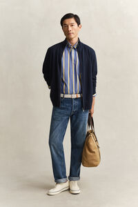 Sacker Rib Sweatjacke mit Rei&szlig;verschluss