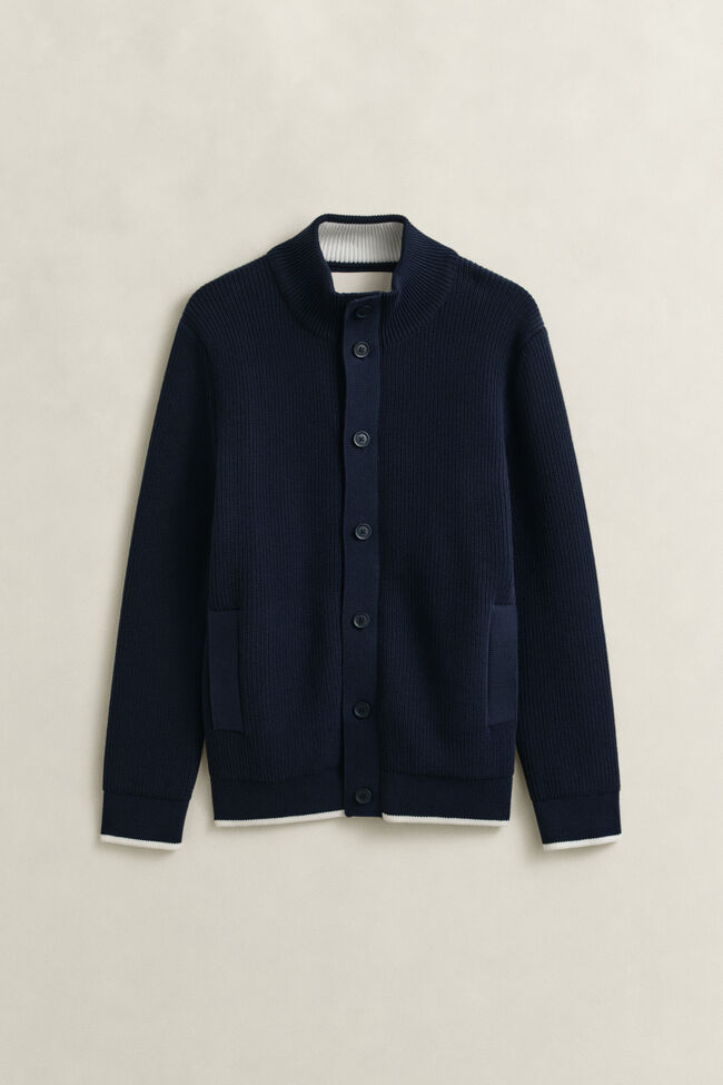 Gerippte Strickjacke zum Kn&ouml;pfen