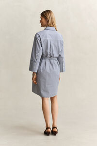 Popeline Hemdblusenkleid mit Streifen