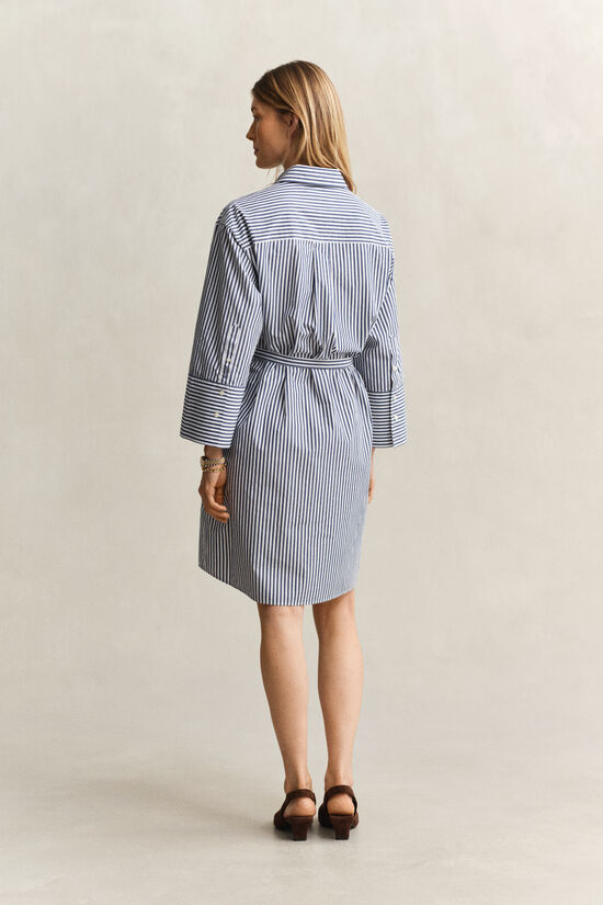 Popeline Hemdblusenkleid mit Streifen