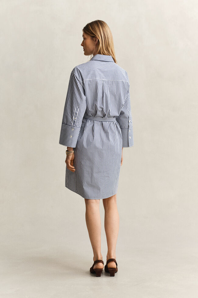 Popeline Hemdblusenkleid mit Streifen