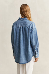 Jeansbluse mit Stickerei