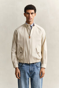 Harrington-Jacke aus Leinenmix