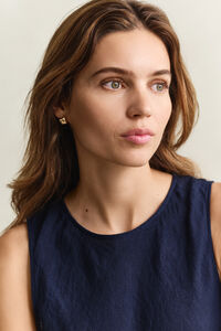 Schr&auml;g geschnittenes Midikleid aus Leinen