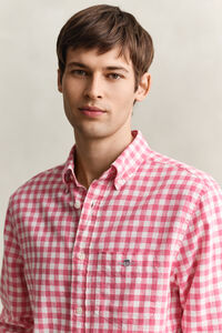 Gingham Hemd aus Leinenmix