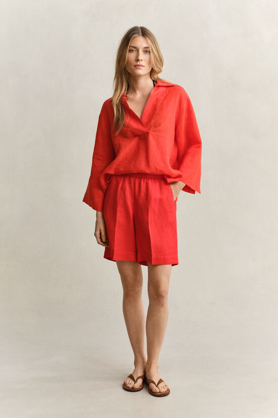 Shorts aus Leinenmix