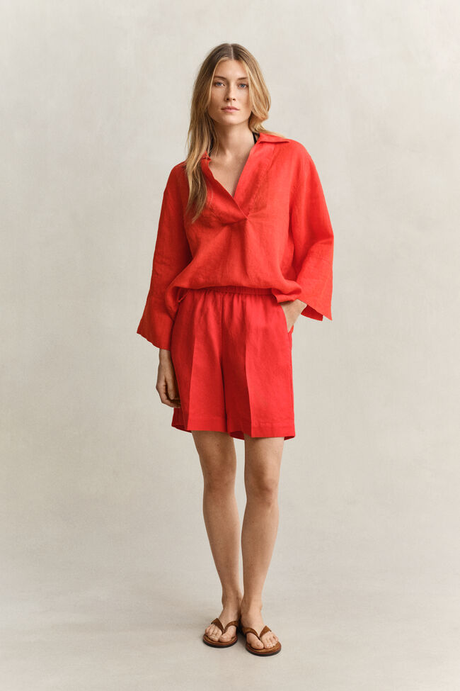 Shorts aus Leinenmix