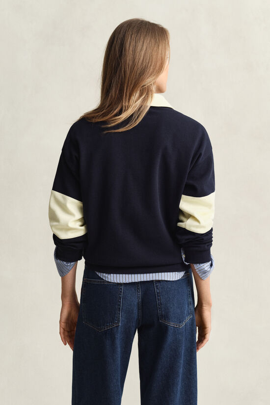 Color Blocked Rugger mit Piqu&eacute;struktur