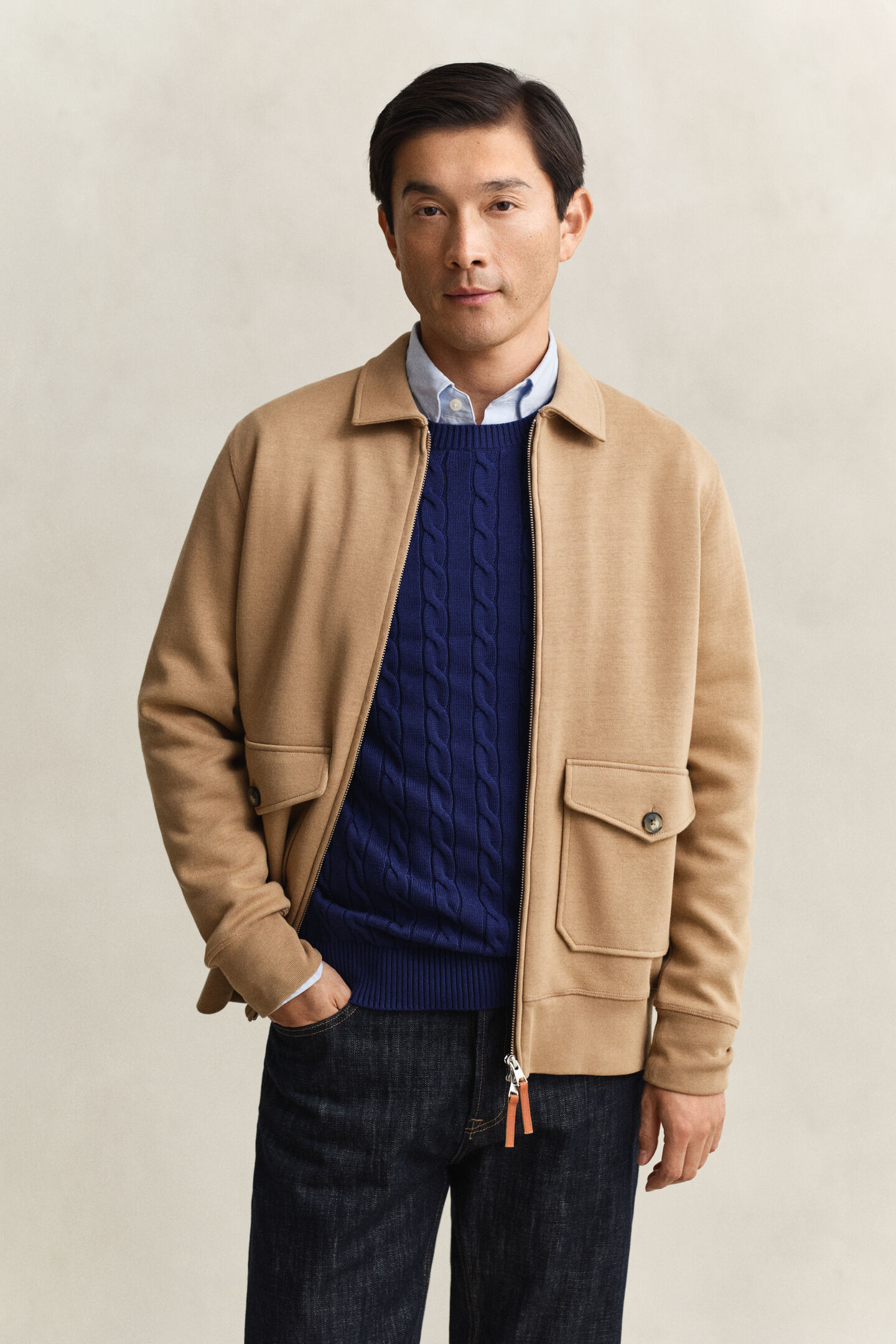 Sweatjacke mit Rei&szlig;verschluss aus Romanit