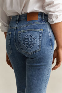 Monogram Jeans mit ausgestelltem Bein
