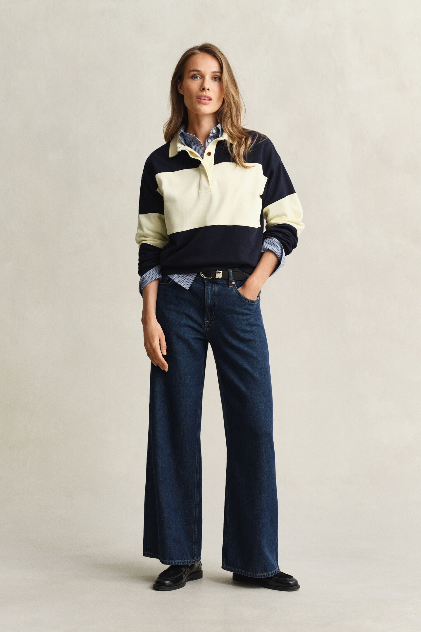 Color Blocked Rugger mit Piqu&eacute;struktur