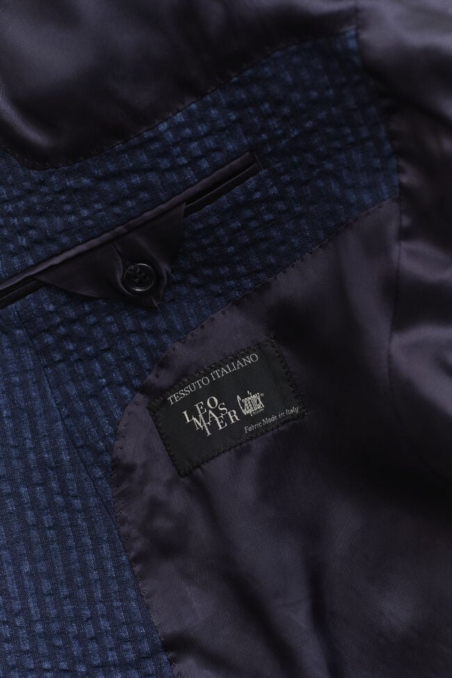 Indigo Seersucker Anzugsakko