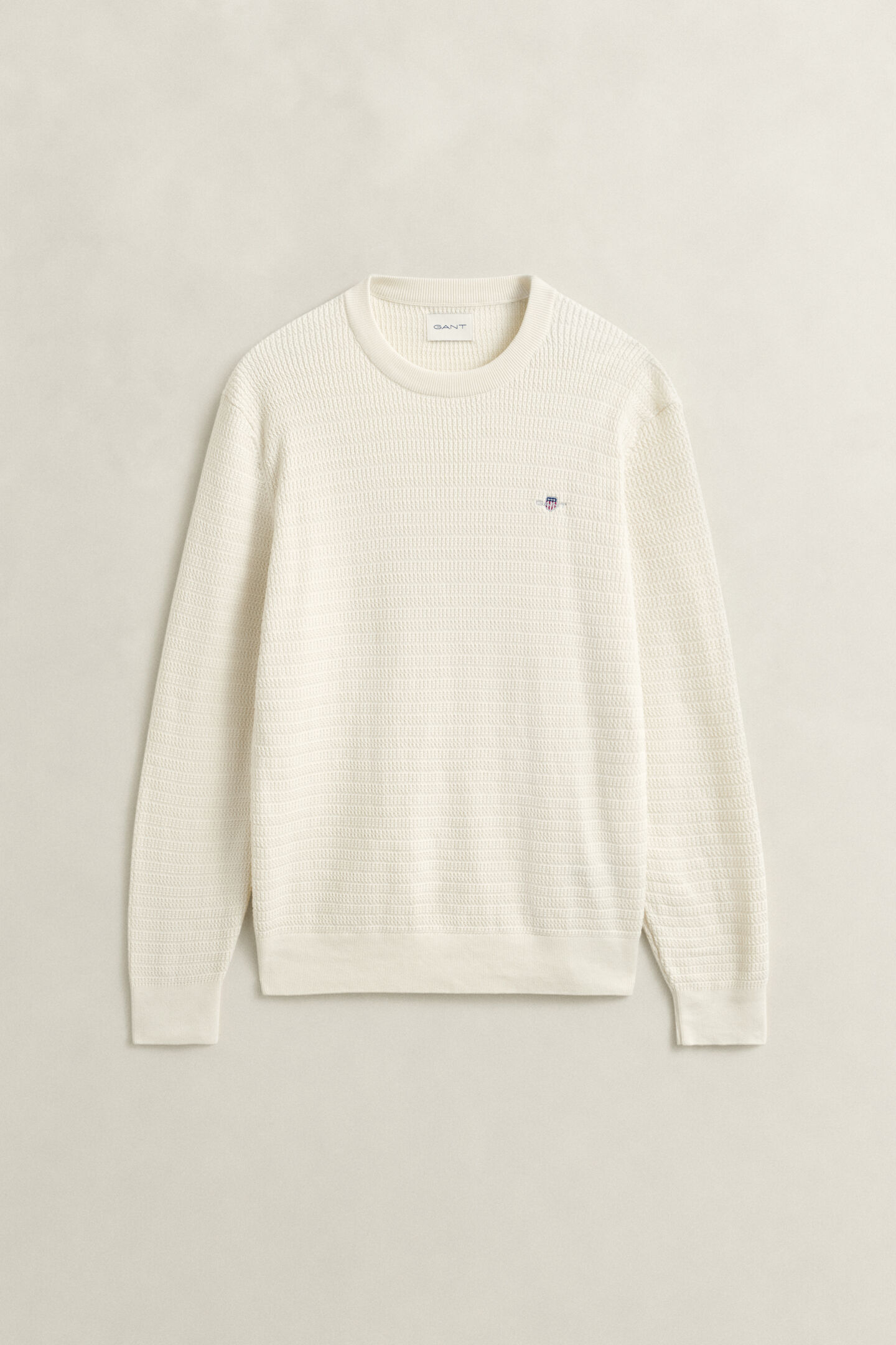 Rundhalspullover mit Mini-Zopfmuster