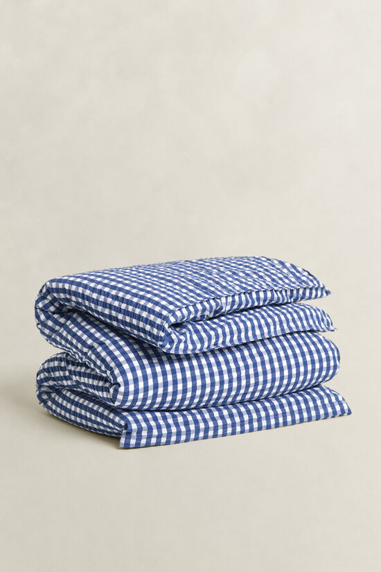 Seersucker Einzelbettbezug mit Karomuster