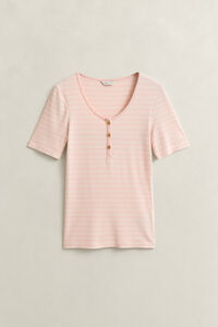 Geripptes Henley Shirt