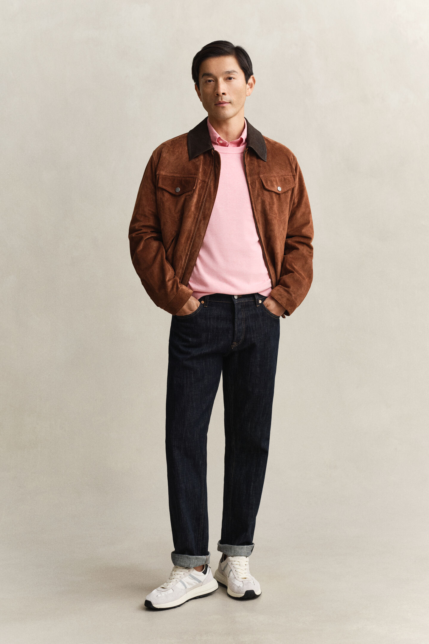 Rundhalspullover aus Baumwolle