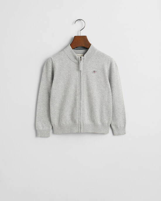 Kids Shield Strickjacke aus Baumwolle mit Rei&szlig;verschluss