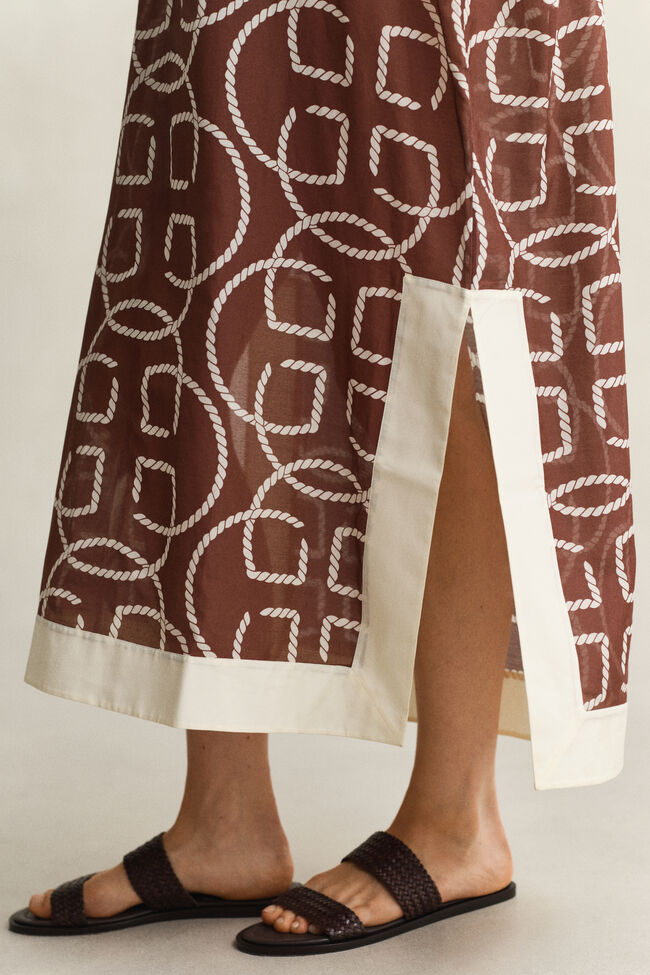 Monogram Kaftan aus Baumwoll-Seiden-Mix