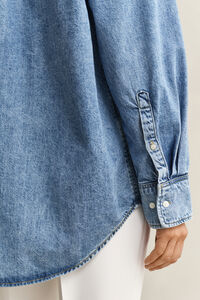 Jeansbluse mit Stickerei