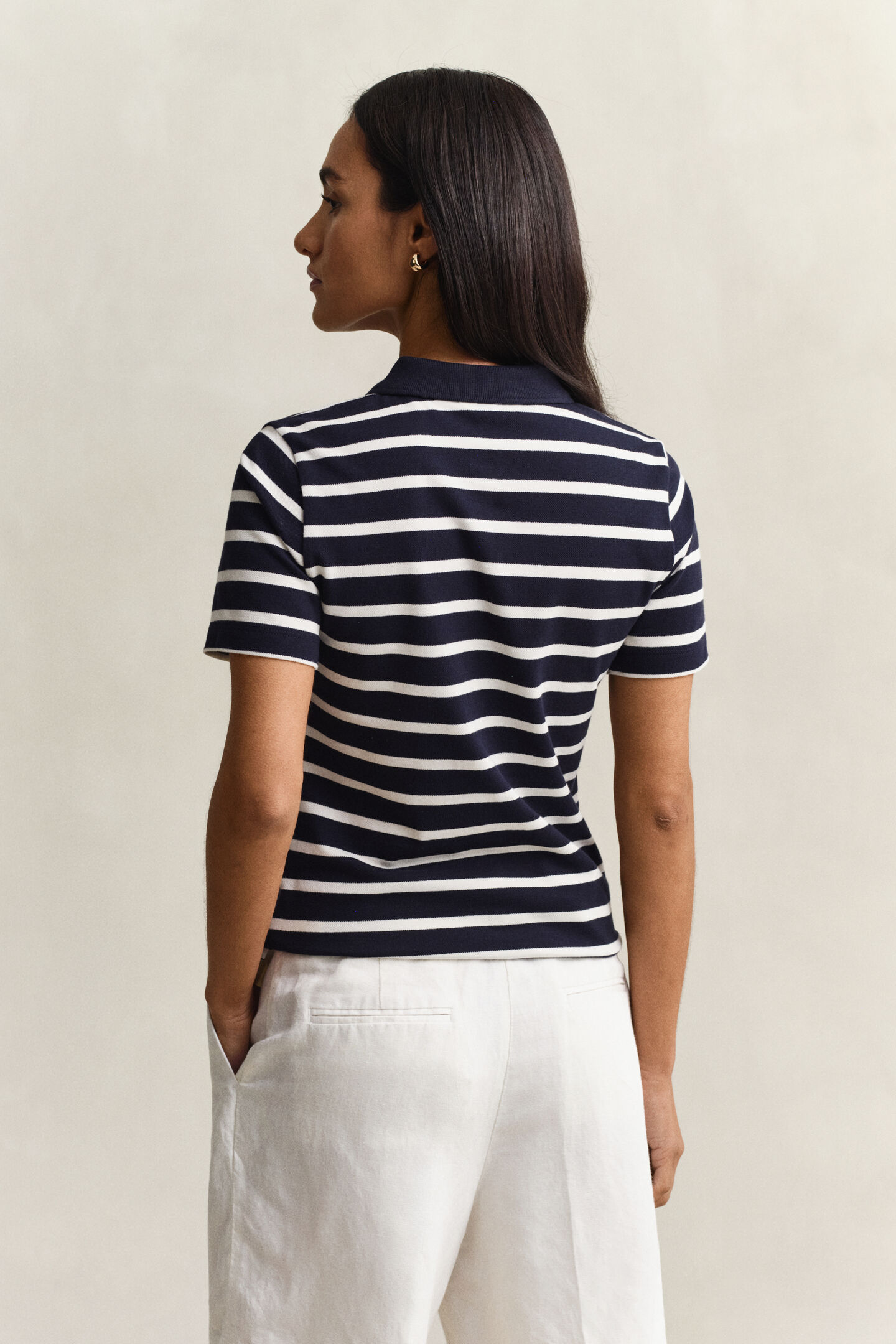 Piqu&eacute; Poloshirt mit Streifen