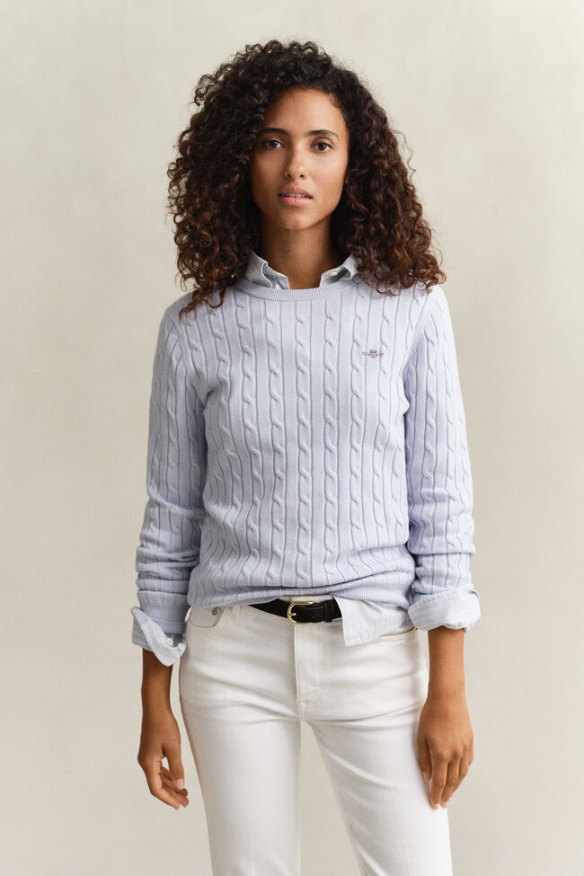 Zopfstrick Rundhalspullover