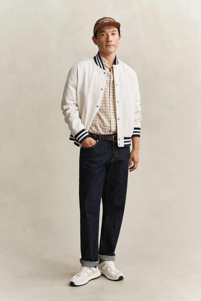 Gingham Hemd aus Leinenmix