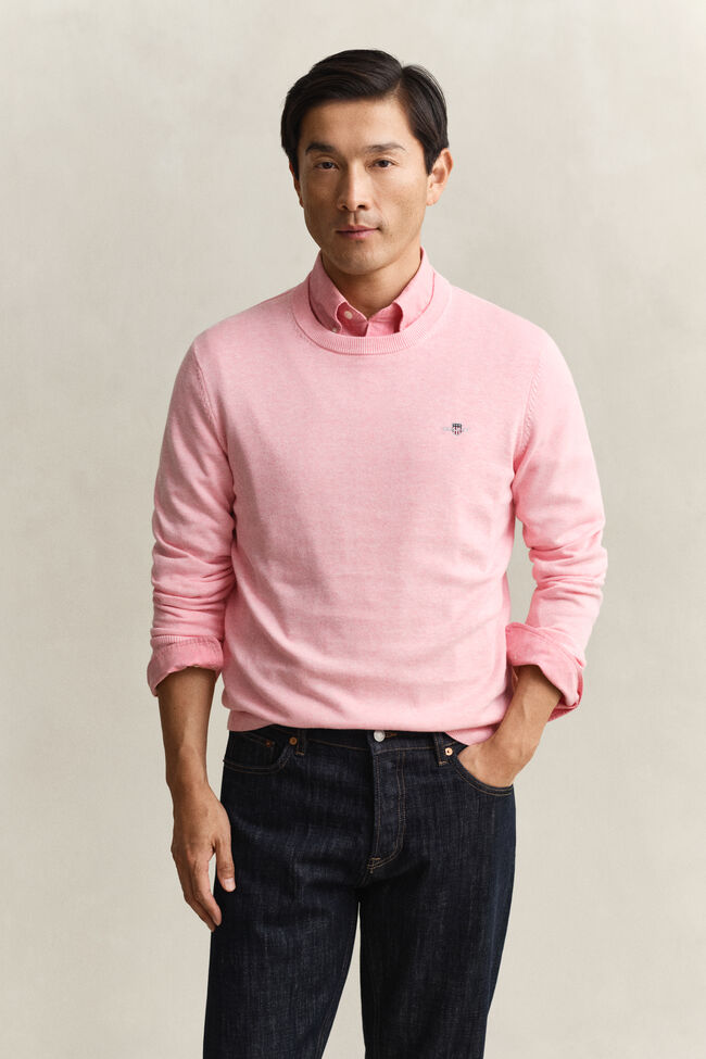 Rundhalspullover aus Baumwolle