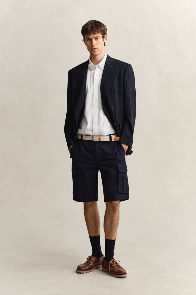 Kurzarm-Hemd aus Leinenmix