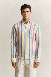 Bunt gestreiftes Leinenhemd