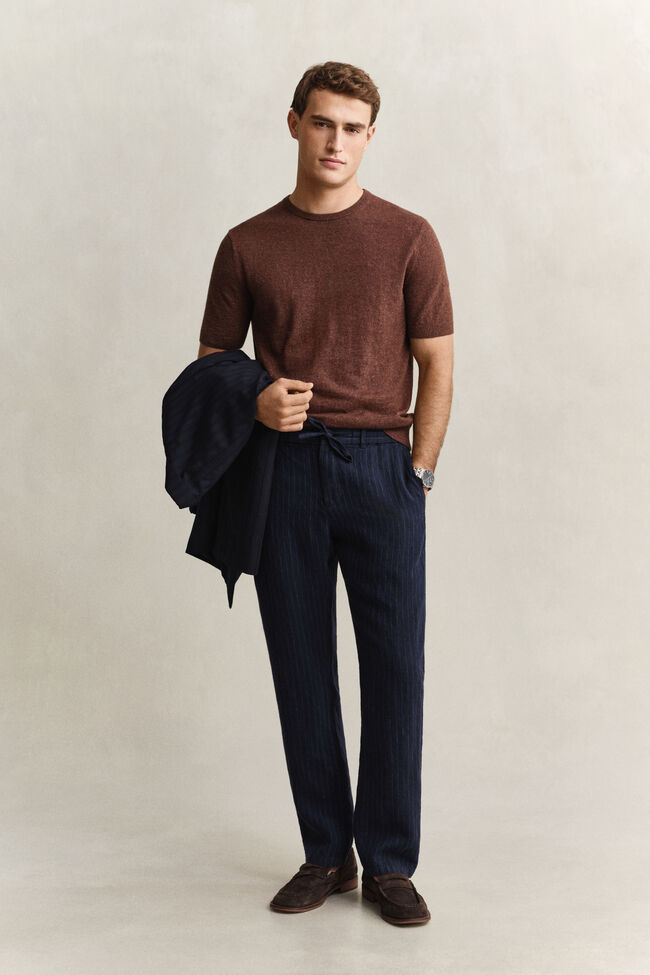 Gestreifte Leinenhose